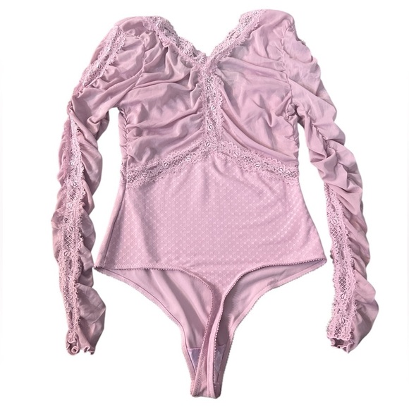 FREE PEOPLE Intimately Forever Young Rushed Bodysuit in Plum Blossom Size M New - Picture 6 of 12